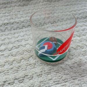 Vintage clear football sports acrylic cup with helmet and football
